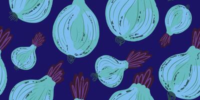 a blue and purple pattern with onions vector