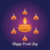 vesak day illustration festival celebration social media post and vesak day Banner vector