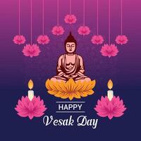 vesak day illustration festival celebration social media post and vesak day Banner vector