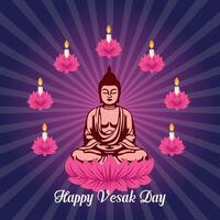 vesak day illustration festival celebration social media post and vesak day Banner vector