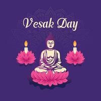 vesak day illustration festival celebration social media post and vesak day Banner vector