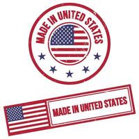 hecho en unido estados firmar grunge estilo vector