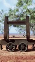 old rusted Mining cart in desert video