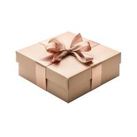 Gift Box With Bow on Transparent Background photo