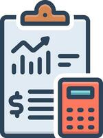 Color icon for balance sheet vector