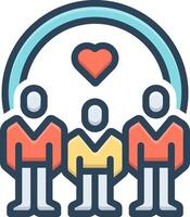 Color icon for community vector