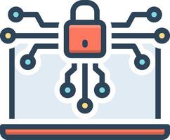 Color icon for encryption vector