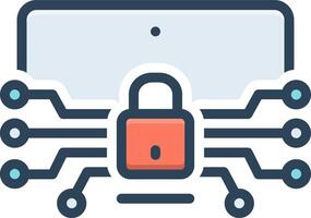 Color icon for cyber security vector