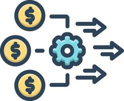 Color icon for operational cost vector