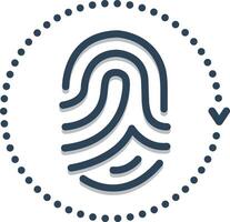 Color icon for finger print vector