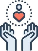 Color icon for caring vector