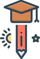 Color icon for education vector