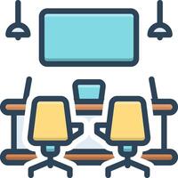 Color icon for meeting room vector