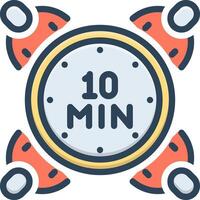 Color icon for minutes vector