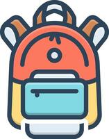 Color icon for school bag vector