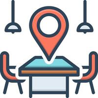 Color icon for meeting point vector