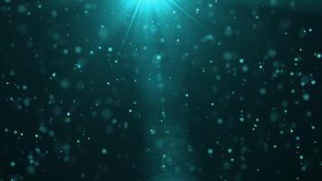 Blue bokeh particles glitter awards dust gradient abstract background. Futuristic glittering in space on blue background. video