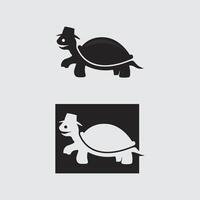 tortuga, animal, caricatura, icono vector