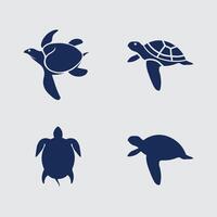 tortuga, animal, caricatura, icono vector