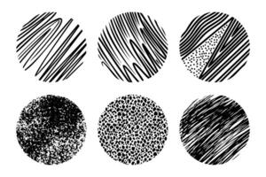 Set of Abstract Round, Hand drawn doodle shapes. illustration. vector