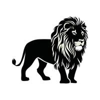negro y blanco león ilustración silueta. vector
