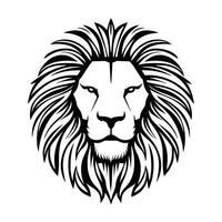 Black and White Lion illustration Silhouette. vector