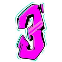 Number Graffiti Sport racing Element vector