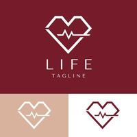 abstract life logo design with heart shape vector