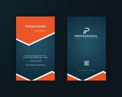 Vertical orange color and blue color Stylish business card design vector