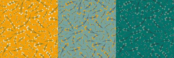 floral pattern with small hand drawn flowers. Seamless texture for web, print, wallpaper, home decor, spring summer fashion textile, fabric, wrapping paper or invitation card background vector