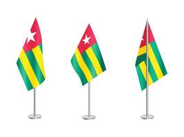 Flag of Togo with silver pole.Set of Togo's national flag vector