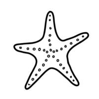 Starfish isolated on white background. Illustration in doodle style. Marine underwater design element. Summer sea clipart. vector