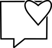 Doodle chat heart Speech symbol Sketch illustration vector