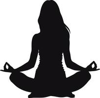 yoga negro silueta de un mujer vector