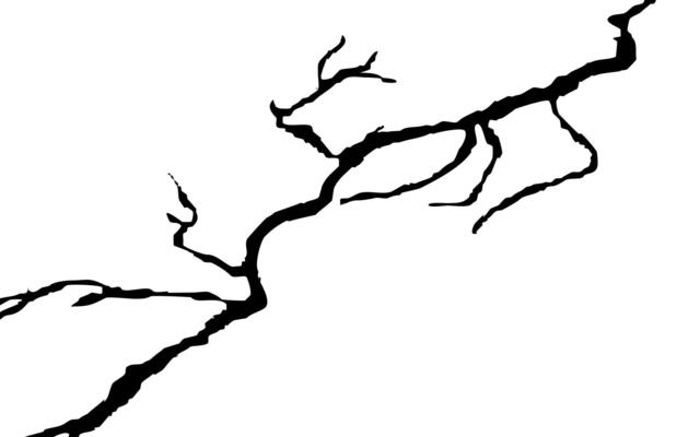 Breaks on land surface from earthquake isolated on white background.Earth crack, Earthquake and ground crack,illustrations can be used for topics earthquake, crash, destruction