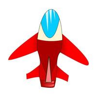 Great white red airplane from top view. airplane isolated, airplane icon vector