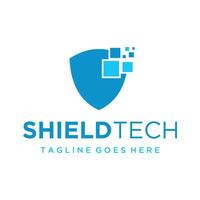 shield tech logo design template icon vector