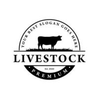 livestock logo design template vector