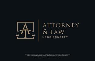 initials monogram AT TA letter attorney and law business logo design vector