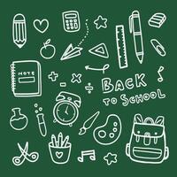 Back to School banner with hand draw doodle background. vector