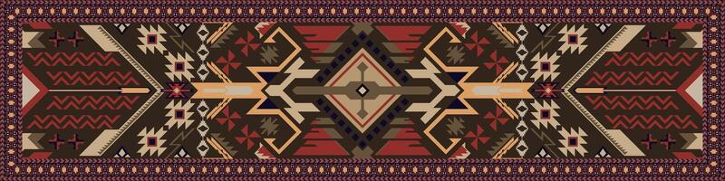 rojo persa alfombra, grande alfombra, alfombra para el templo, tribal geométrico alfombra en el real cámara, azteca vector