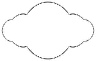 circle frame Cloud lines for entering text black lines on white background vector