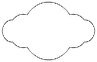 circle frame Cloud lines for entering text black lines on white background vector