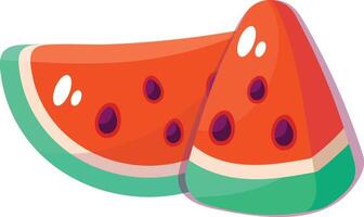 Watermelon with seeds flat illustration vector