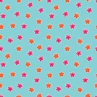 Seamless pattern with colorful starfish on blue background vector