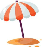 Beach umbrella flat illustration vector