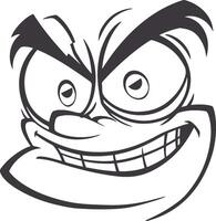 Slightly distorted smug face cartoon vector