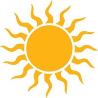 Minimal sun yellow icon isolated vector