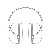 mano dibujado dibujos animados ilustración orejera escuchando proteccion icono aislado en blanco vector