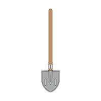 cartoon illustration shovel icon Isolated on White vector